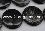 CAE49 15.5 inches 25mm flat round astrophyllite beads wholesale