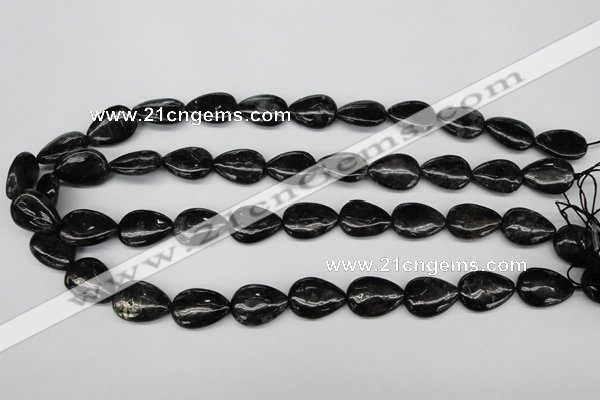 CAE68 15.5 inches 13*18mm flat teardrop astrophyllite beads wholesale