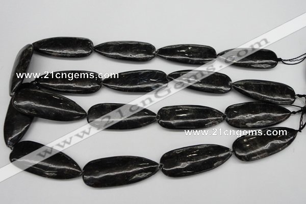 CAE72 15.5 inches 18*44mm flat teardrop astrophyllite beads wholesale