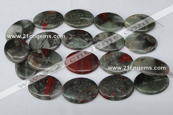 CAF04 15.5 inches 30*40mm oval African bloodstone beads