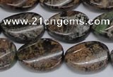 CAF135 15.5 inches 10*14mm twisted oval Africa stone beads