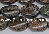 CAF136 15.5 inches 12*16mm twisted oval Africa stone beads