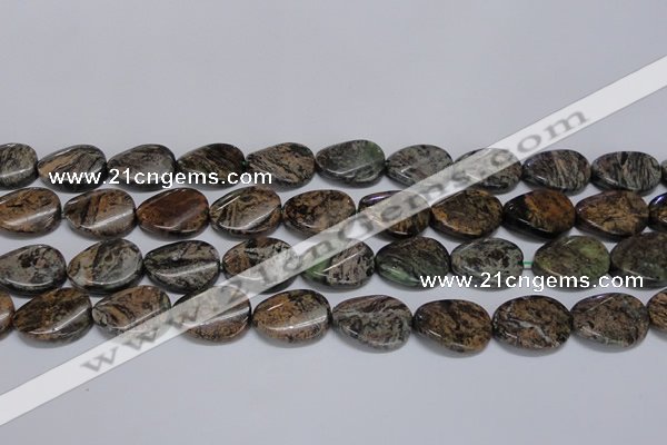 CAF137 15.5 inches 13*18mm twisted oval Africa stone beads