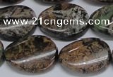 CAF138 15.5 inches 15*20mm twisted oval Africa stone beads