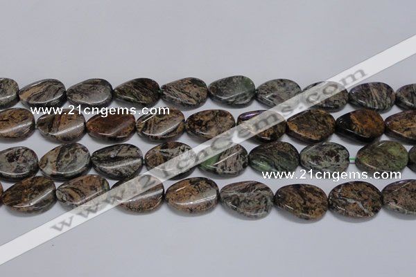 CAF139 15.5 inches 18*25mm twisted oval Africa stone beads