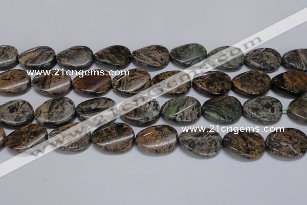 CAF140 15.5 inches 20*30mm twisted oval Africa stone beads