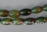 CAG1007 15.5 inches 8*12mm rice rainbow agate beads wholesale