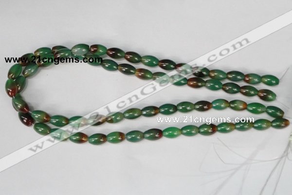 CAG1008 15.5 inches 8*12mm rice rainbow agate beads wholesale