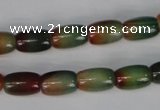 CAG1010 15.5 inches 8*12mm drum rainbow agate beads wholesale