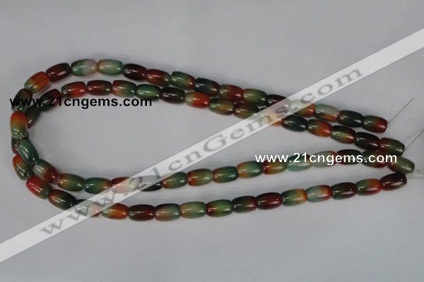 CAG1010 15.5 inches 8*12mm drum rainbow agate beads wholesale