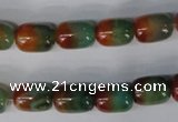 CAG1012 15.5 inches 8*12mm drum rainbow agate beads wholesale