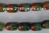 CAG1014 15.5 inches 12*14mm drum rainbow agate beads wholesale