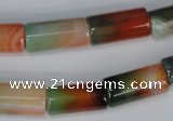 CAG1016 15.5 inches 10*20mm column rainbow agate beads