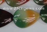 CAG1030 15.5 inches 22*30mm flat teardrop rainbow agate beads