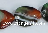 CAG1034 15.5 inches 22*30mm flat teardrop rainbow agate beads