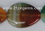 CAG1035 15.5 inches 30*40mm flat teardrop rainbow agate beads