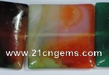 CAG1050 15.5 inches 40*40mm square rainbow agate beads