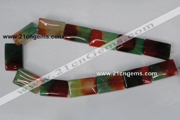 CAG1053 15.5 inches 18*25mm rectangle rainbow agate beads