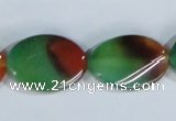 CAG1063 15.5 inches 18*25mm twisted oval rainbow agate beads