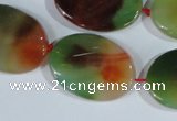 CAG1064 15.5 inches 22*30mm twisted oval rainbow agate beads