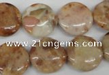 CAG1090 15.5 inches 18mm flat round Morocco agate beads wholesale