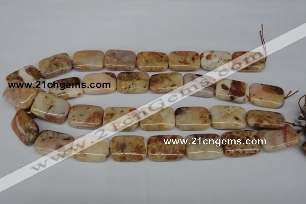 CAG1098 15.5 inches 18*25mm rectangle Morocco agate beads wholesale