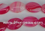 CAG1174 15.5 inches 13*18mm oval line agate gemstone beads