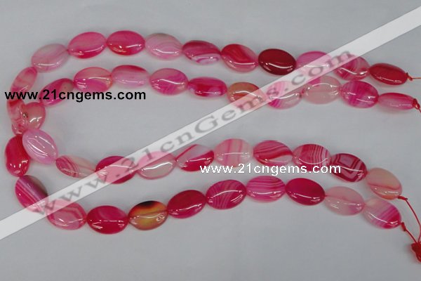 CAG1174 15.5 inches 13*18mm oval line agate gemstone beads