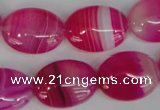 CAG1175 15.5 inches 15*20mm oval line agate gemstone beads