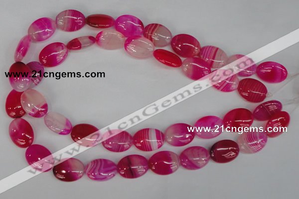 CAG1175 15.5 inches 15*20mm oval line agate gemstone beads