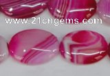 CAG1176 15.5 inches 18*25mm oval line agate gemstone beads