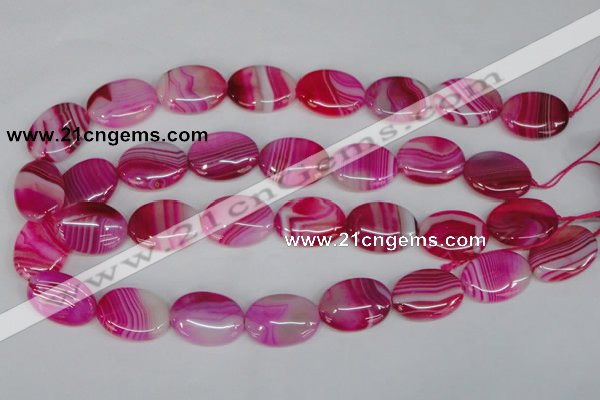 CAG1176 15.5 inches 18*25mm oval line agate gemstone beads