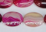 CAG1177 15.5 inches 18*25mm oval line agate gemstone beads