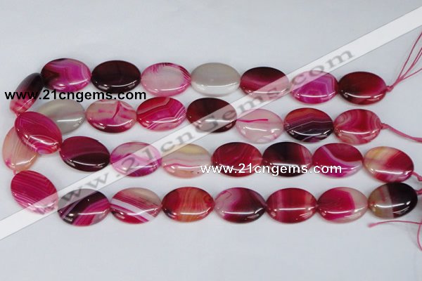 CAG1177 15.5 inches 18*25mm oval line agate gemstone beads