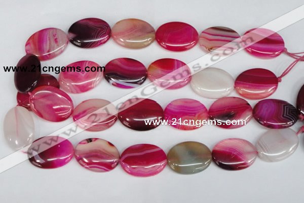 CAG1178 15.5 inches 22*30mm oval line agate gemstone beads