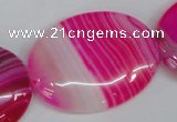 CAG1179 15.5 inches 30*40mm oval line agate gemstone beads