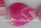 CAG1180 15.5 inches 30*40mm flat teardrop line agate gemstone beads