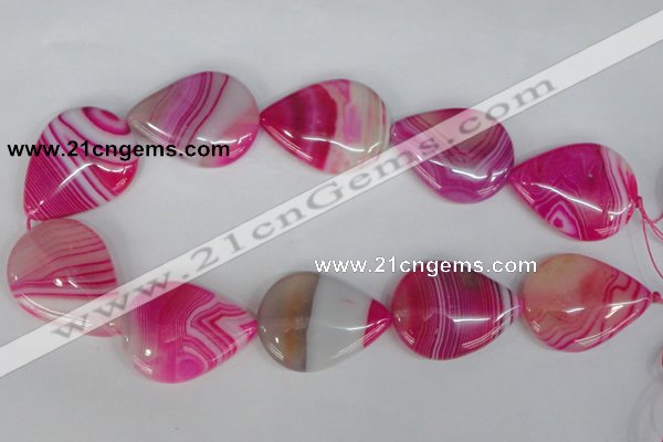 CAG1180 15.5 inches 30*40mm flat teardrop line agate gemstone beads