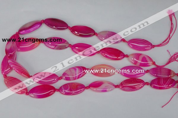 CAG1181 15.5 inches 15*30mm marquise line agate gemstone beads