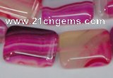 CAG1185 15.5 inches 18*25mm rectangle line agate gemstone beads