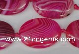 CAG1187 15.5 inches 22*30mm oval line agate gemstone beads