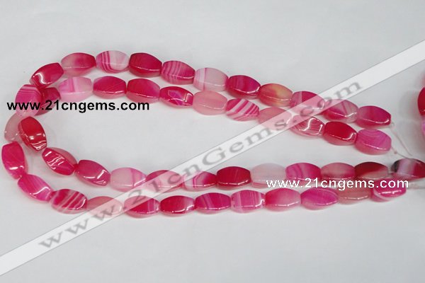 CAG1193 15.5 inches 8*16mm tetrahedron line agate gemstone beads