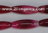 CAG1195 15.5 inches 10*30mm rice line agate gemstone beads