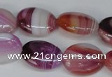 CAG1201 15.5 inches 15*20mm oval line agate gemstone beads