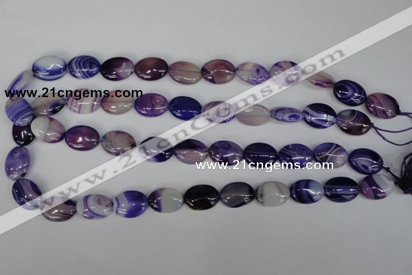 CAG1206 15.5 inches 12*16mm oval line agate gemstone beads