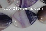 CAG1215 15.5 inches 22*30mm flat teardrop line agate gemstone beads