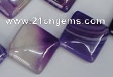 CAG1225 15.5 inches 20*20mm diamond line agate gemstone beads