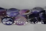 CAG1230 15.5 inches 10*14mm oval line agate gemstone beads