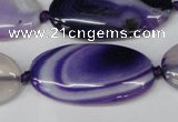 CAG1236 15.5 inches 20*40mm oval line agate gemstone beads