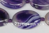 CAG1237 15.5 inches 22*30mm oval line agate gemstone beads